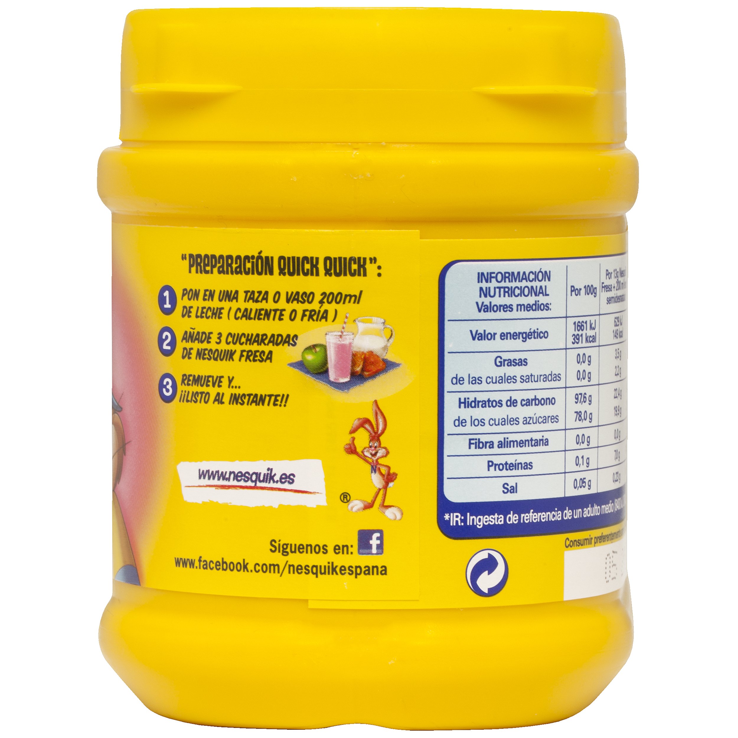 Nestlé - Nesquik Fresa Batido Instantáneo Bote 300 g