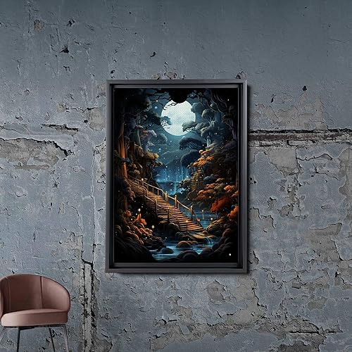 Miniatura 2 de Magical Library The Gate Way to Mythical Knowledge Canvas Art Print, Enchanted Library Vintage Poster Print, Nature Wall Art, Print