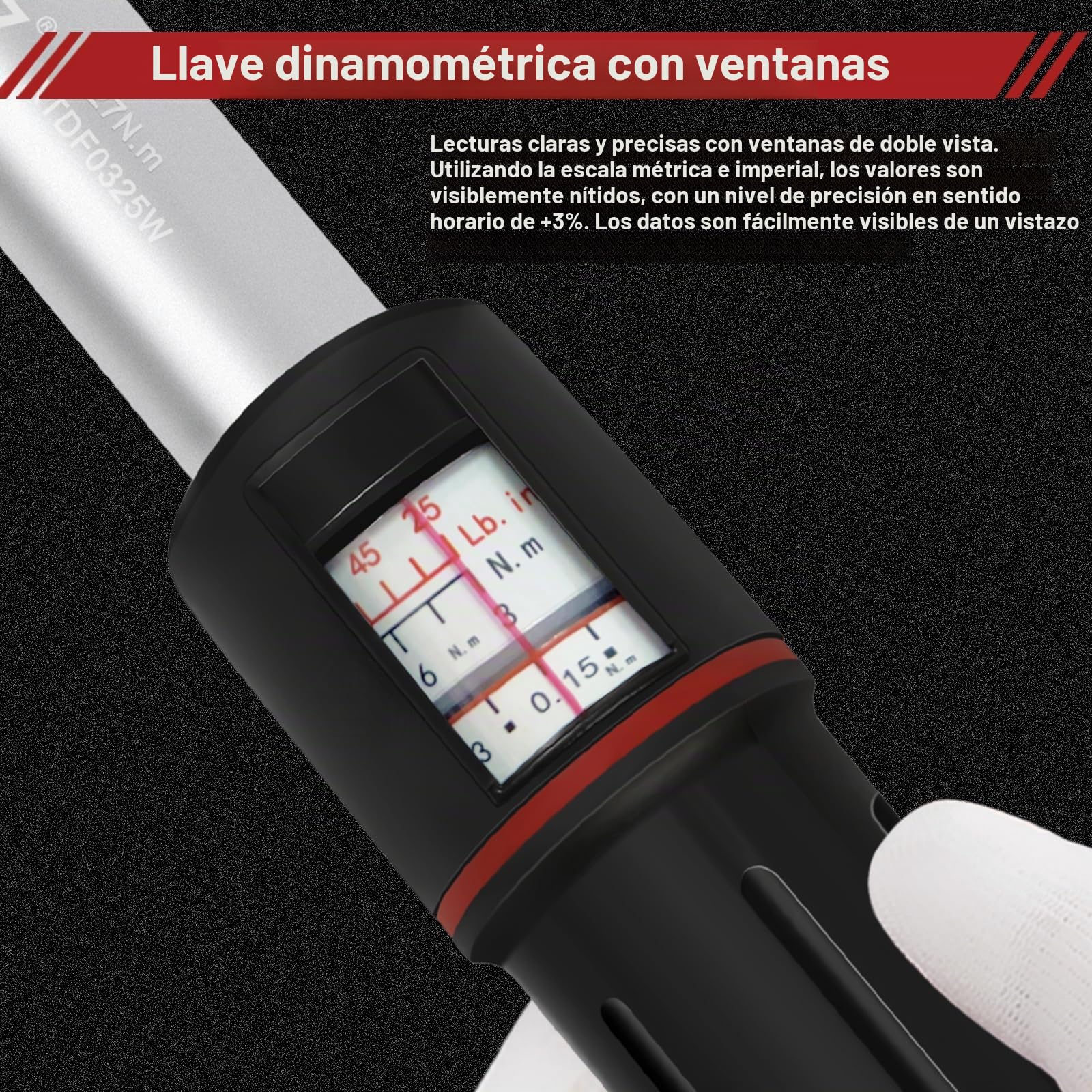 ATsafepro Llave dinamométrica premium de 1/4 pulgadas, estilo ventana, llave dinamométrica 3-27 Nm con doble dirección ajustable, llave dinamométrica de bicicleta ajuste de par en el mango