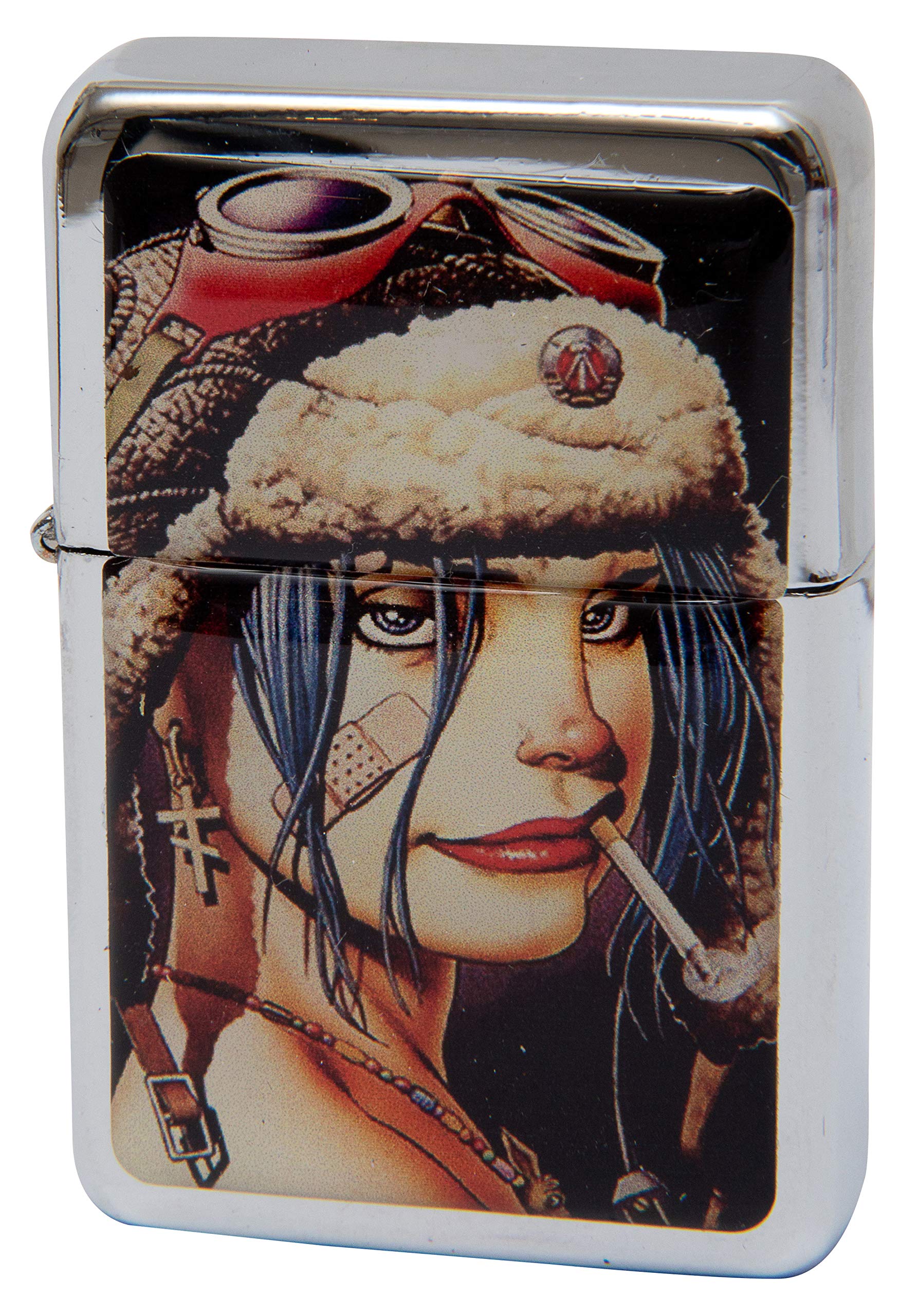 GL Leather Accessories Petrol Oil Windproof Lighter - Tank Girl