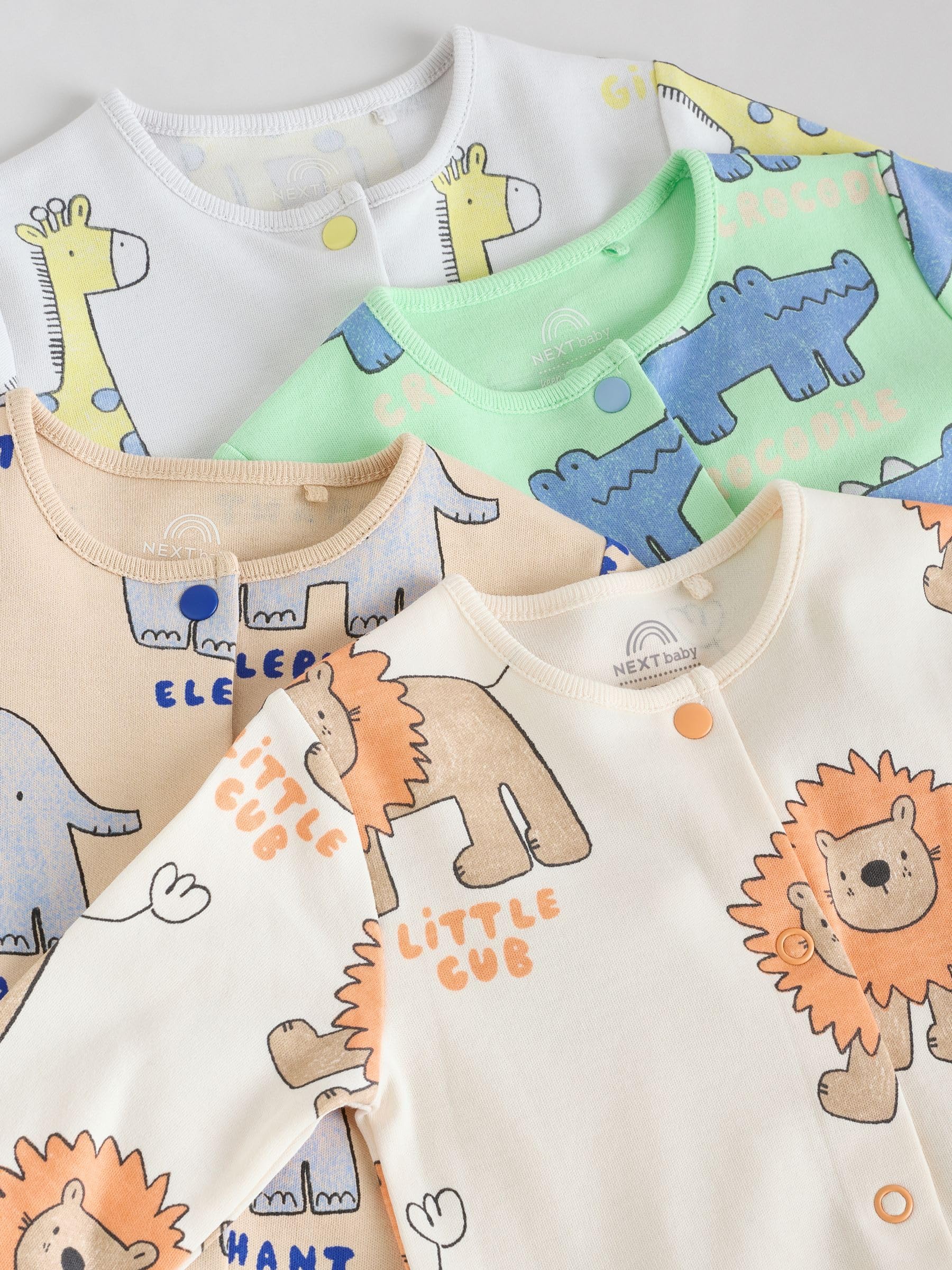 NEXT Bebés niño Pack de 4 Peleles con Animales 100% algodón para bebé