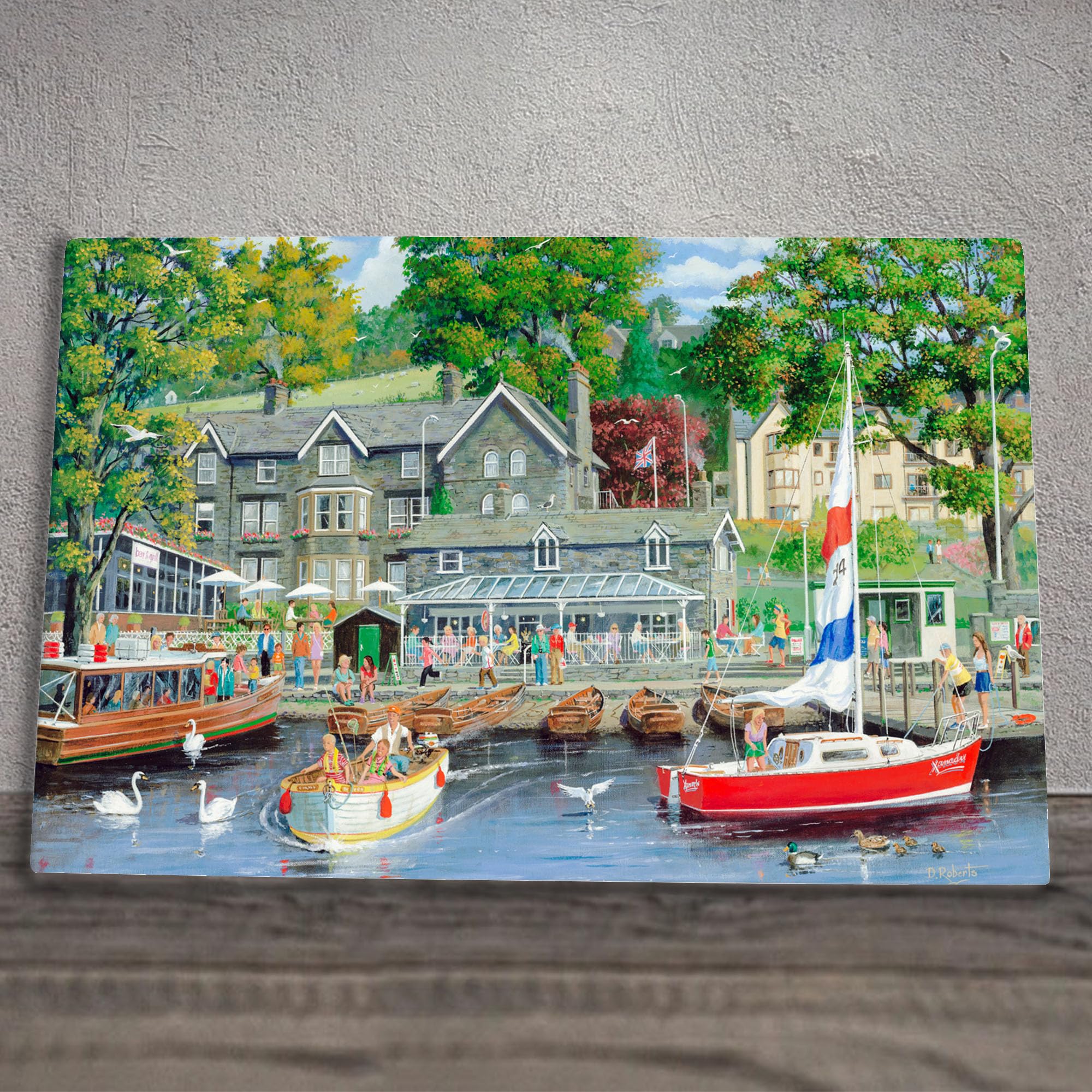 Nautical Harbour Ceramic Tile Plaque Sign Wall Art Ambleside By D Roberts 20x30
