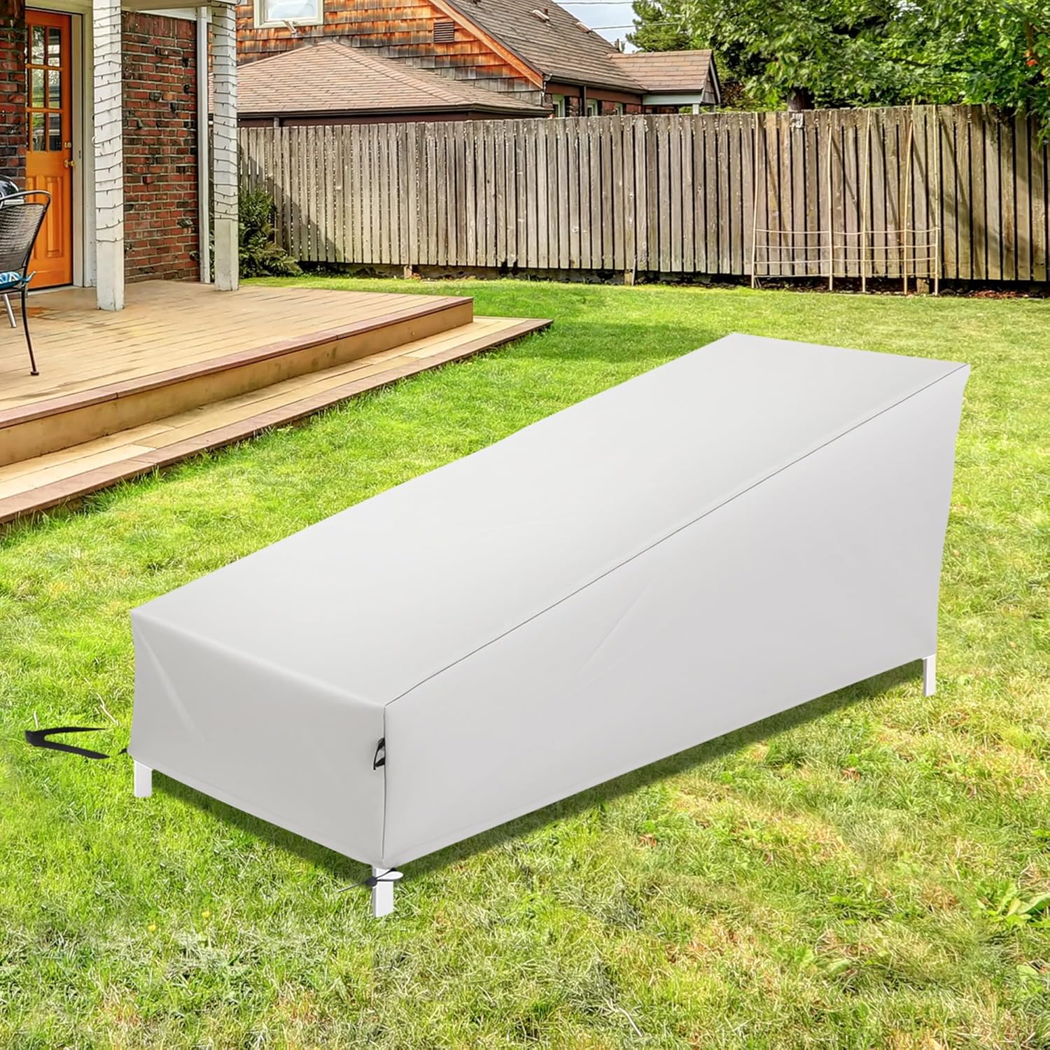 Patio Chaise Lounge Cover, Waterproof Lounge Chair Covers, Heavy Duty Patio Furniture Covers for Outside, Pool， Lounge Chair, Lawn Bench Furniture 76Lx28Wx30H inch