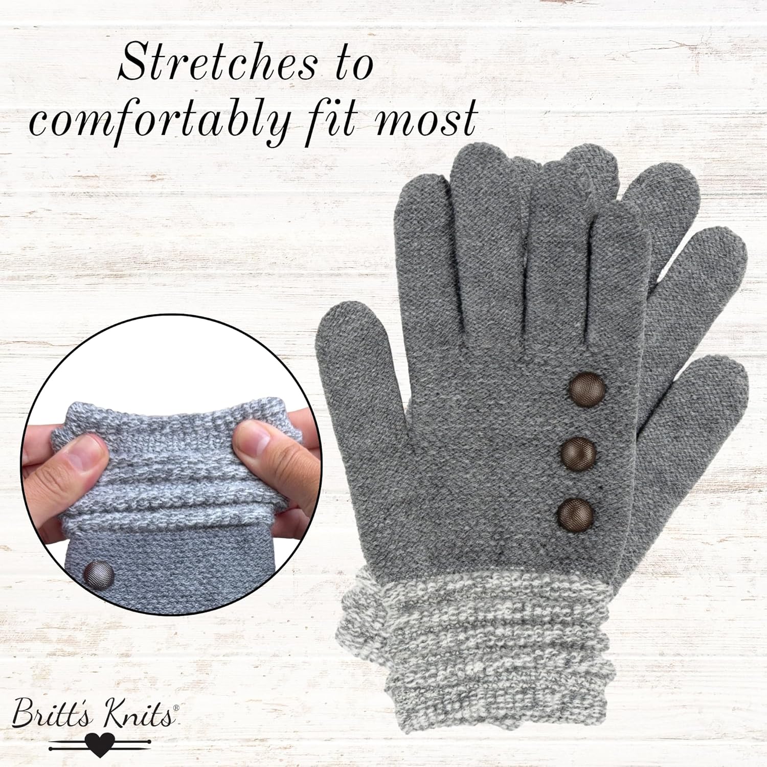 Britt's Knits Ultra-Soft Stretch Knit Women’s Warm Winter Gloves - Image 3