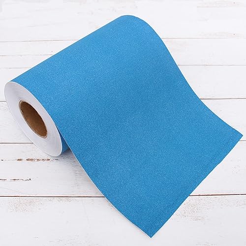 Miniatura 1 de Threadart Papel autoadhesivo de vinilo con purpurina azul de 12 pulgadas de ancho x 3 yardas de largo (72 pulgadas de largo)  Desmontable para