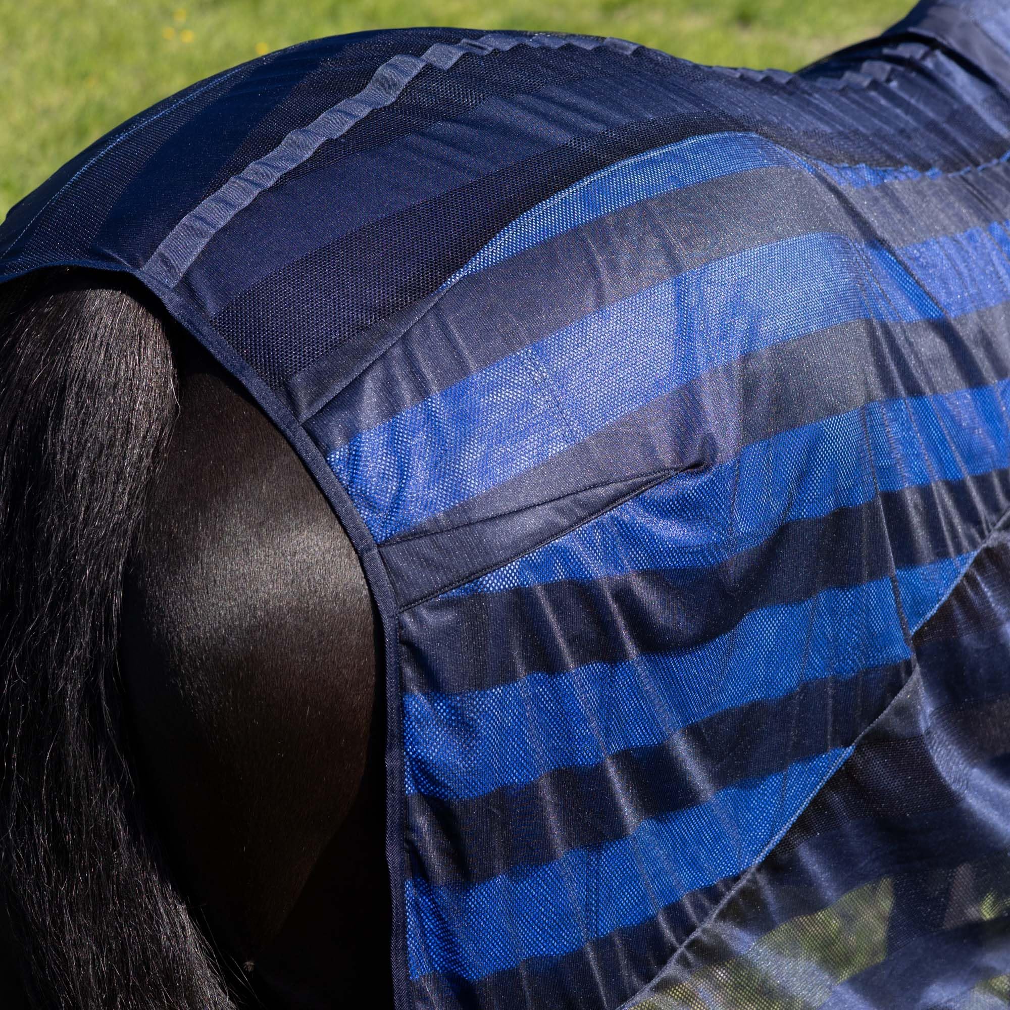 Back on Track® - Manta Cool on Track® para caballos de refrigeración | Tejido de malla 3D / Material Cool on Track® | Color: Azul/Negro (155)