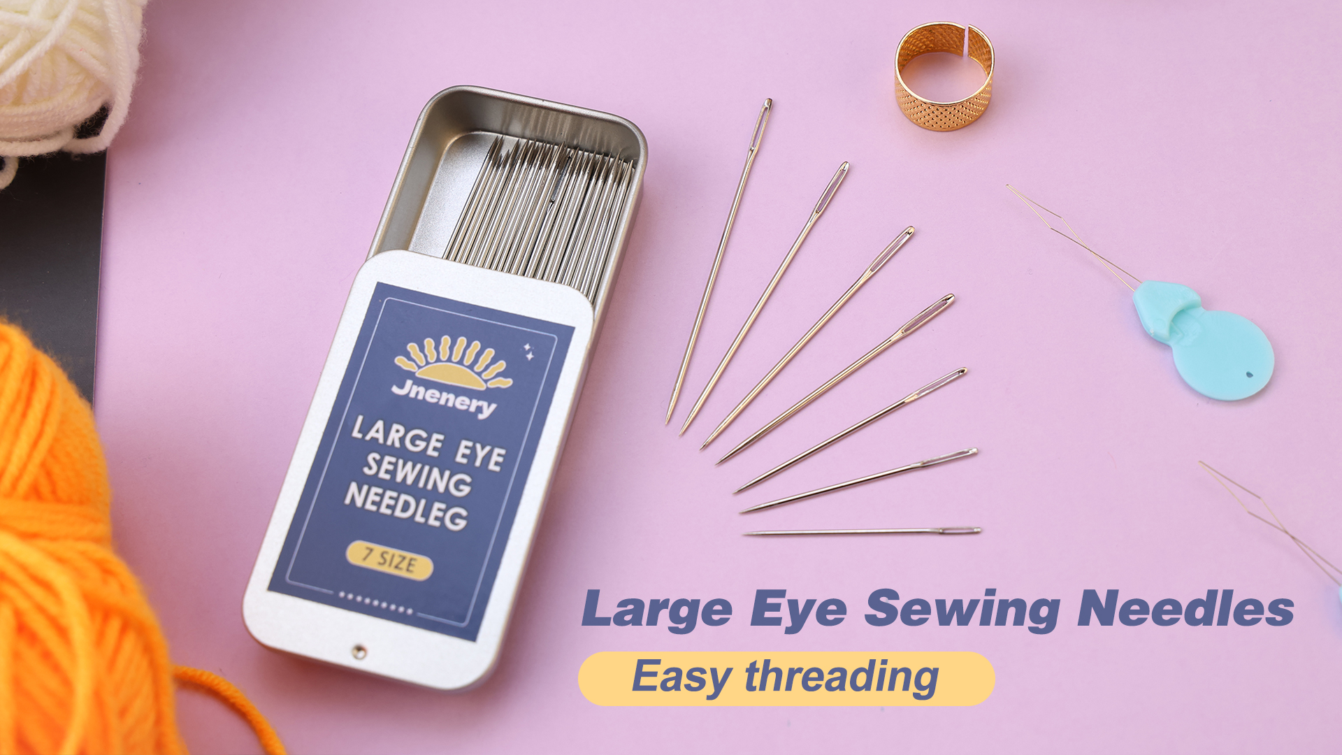 Amazon.com: Jnenery 35Pcs Large Eye Sewing Needles, 7 Sizes
