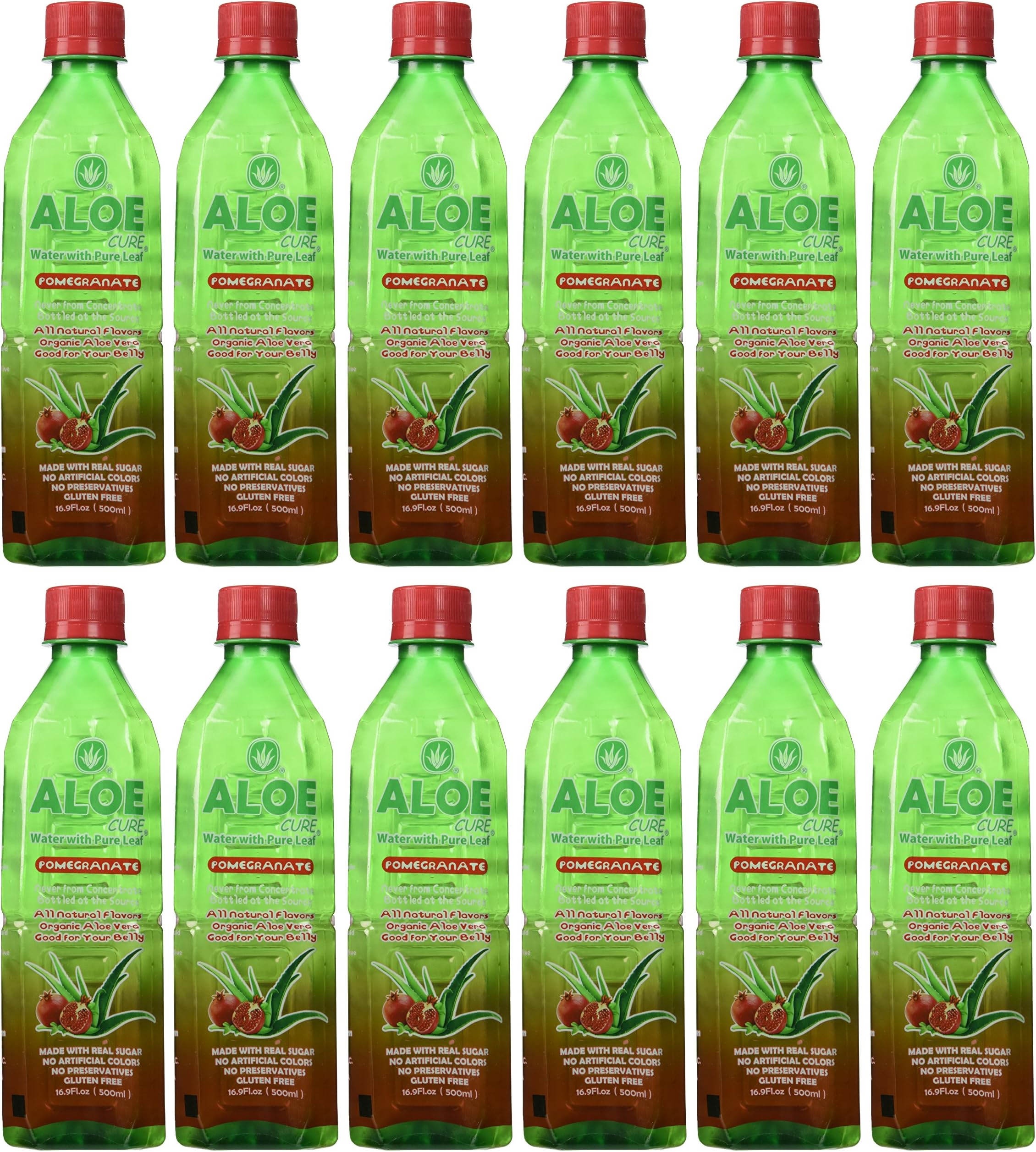 Pomegranate AloeCure Juice with Pulp, Aloe Vera Drink, Pack of 12 500ml Bottles