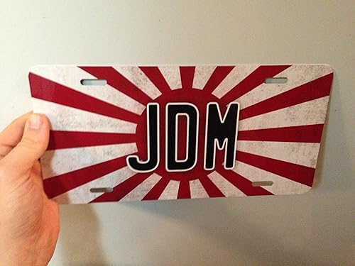 Miniatura 3 de Placa de matrícula de bandera japonesa JDM Rising Sun Auto Tag Vintage Grunge Style