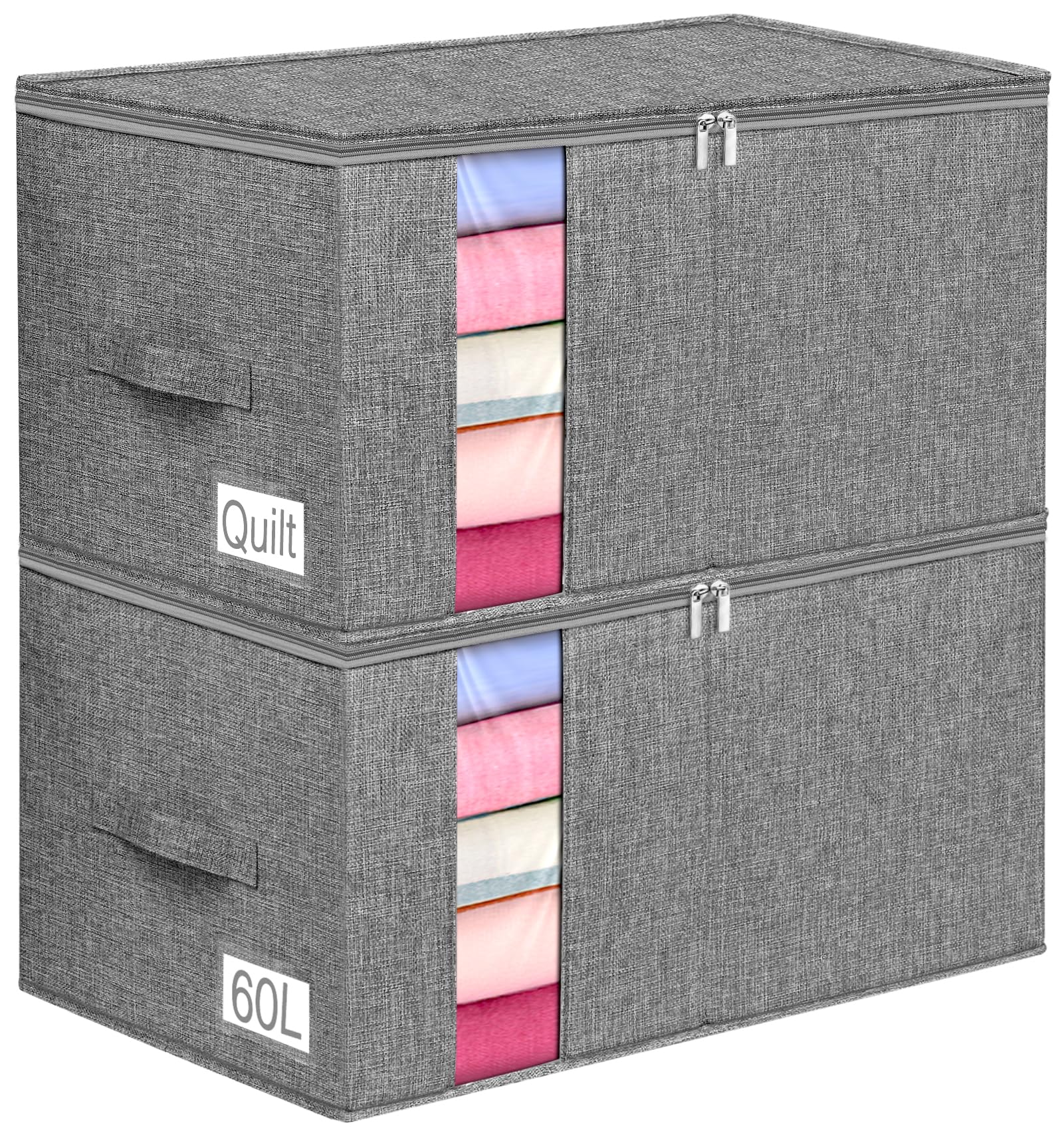 Amazon.com: boailydi Blanket Storage, 60L Comforter Storage Bag With ...