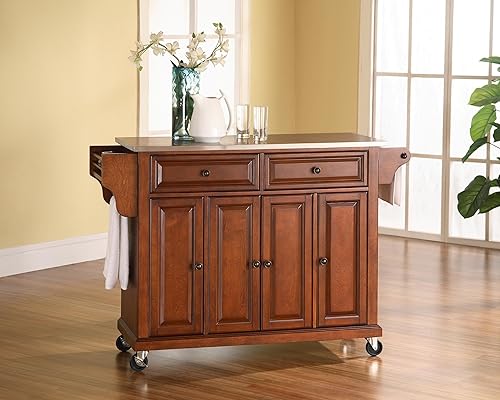 Vista 171 de Crosley Furniture isla de cocina con ruedas, Madera, Blanco