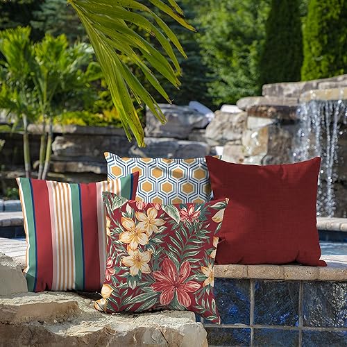 Vista 34 de Arden Selections Cojín decorativo para exteriores, paquete de 2, 16 x 16 pulgadas, aguamarina Leala Aqua Leala