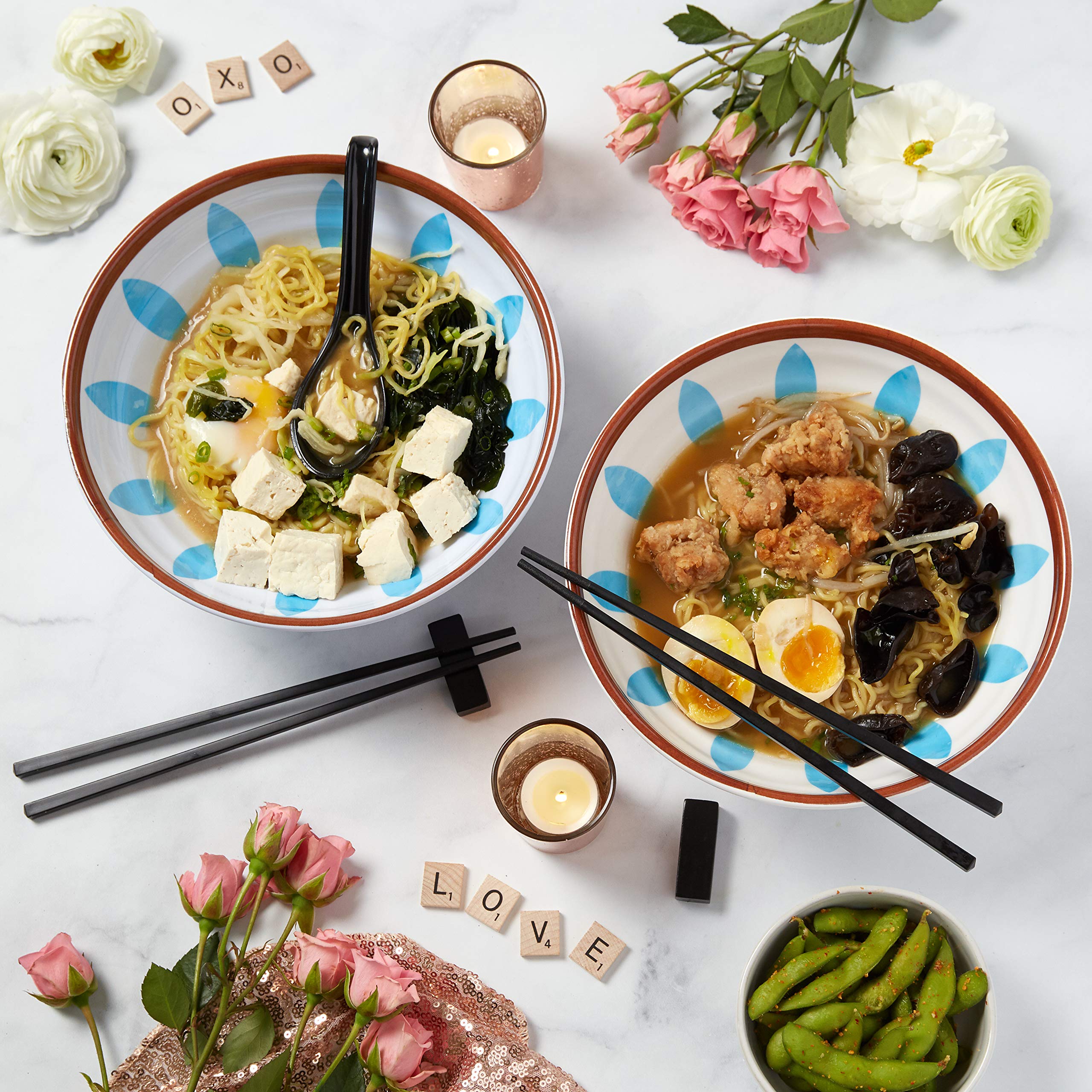 Buy Nytana Japanese Style Large Ramen Bowl Set 60 Oz (10 Piece), 9