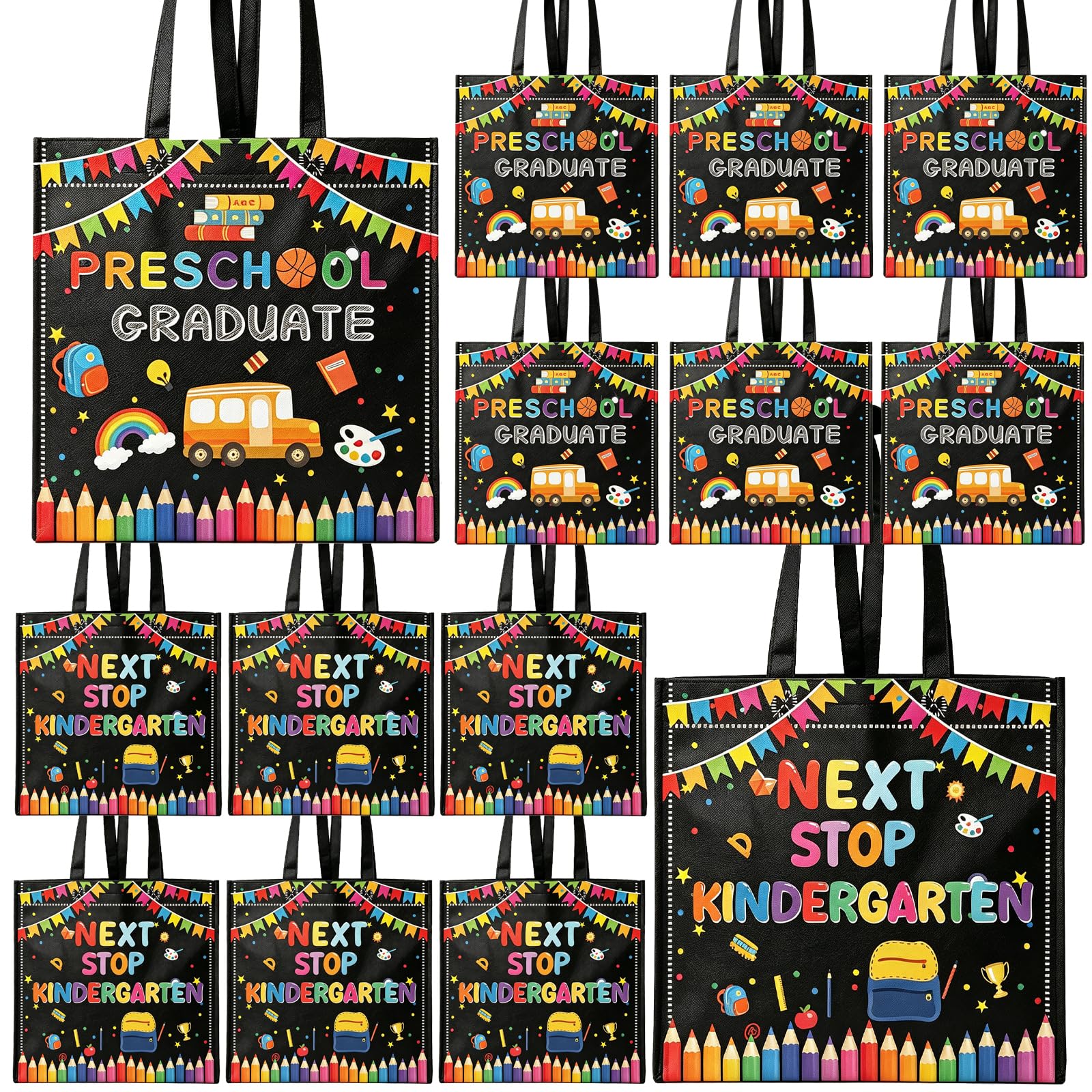 20 Pcs Preschool Graduation Gift Bags Class of 2026 Preschool Grad Treat Candy Goodie Bag pre-k Graduate Non Woven Reusable Bags for Preschool Graduation Decorations