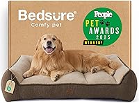 Vista 24 de Bedsure Cama ortopédica para perros de tamaño mediano, camas extra gruesas de apoyo para perros medianos con funda impermeable lavable, cómodo sofá