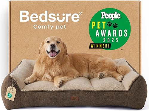 Miniatura 24 de Bedsure XL Plus - Camas ortopédicas para perros de tamaño grande, sofá extra grueso de apoyo para perros con funda impermeable lavable, sofá cama