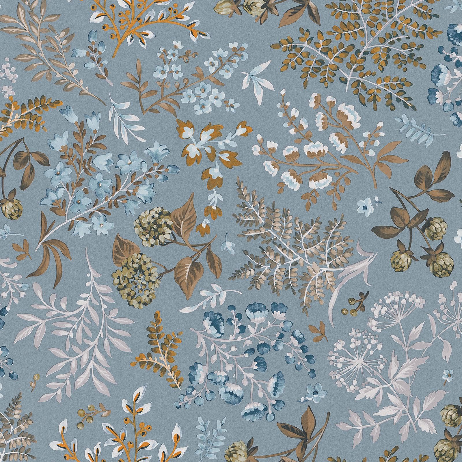 Abode Cottage Vintage Damask Style Leaf Wallpaper Duck Egg 05552-43