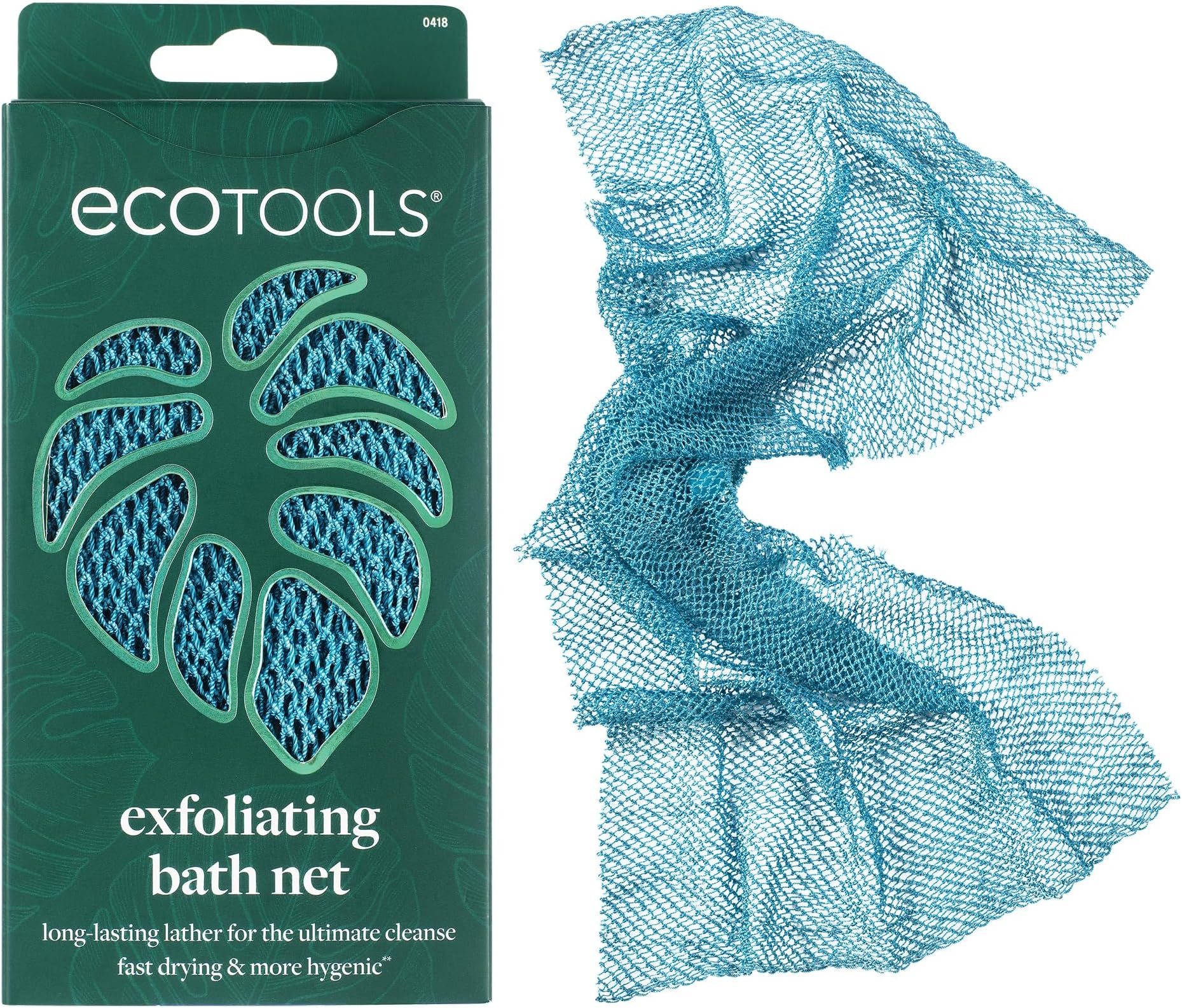 Exfoliating Bath Net, Inspired by African Bath Net Sponge, Exfoliates & Cleanses Whole Body, Flexible & Reusable, Eco-Friendly Body Scrubber, Vegan & Cruelty-Free, 1 Count
