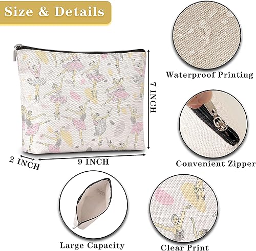 Miniatura 6 de GREOXG Elegante bolsa de maquillaje para niñas, regalo de agradecimiento a bailarinas, regalos de amistad para amantes de la danza, niñas,