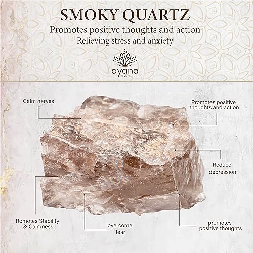 Miniatura 2 de AYANA - Collar de cuarzo ahumado, dije de cristal de cuarzo ahumado natural auténtico, joyería de cuarzo ahumado de origen ético con cuarzo rutilado