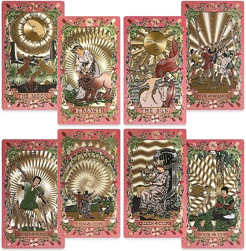 78 cartas de tarot rosa con libro guía, cubierta de tarot de PVC para principiantes a expertos (rosa)