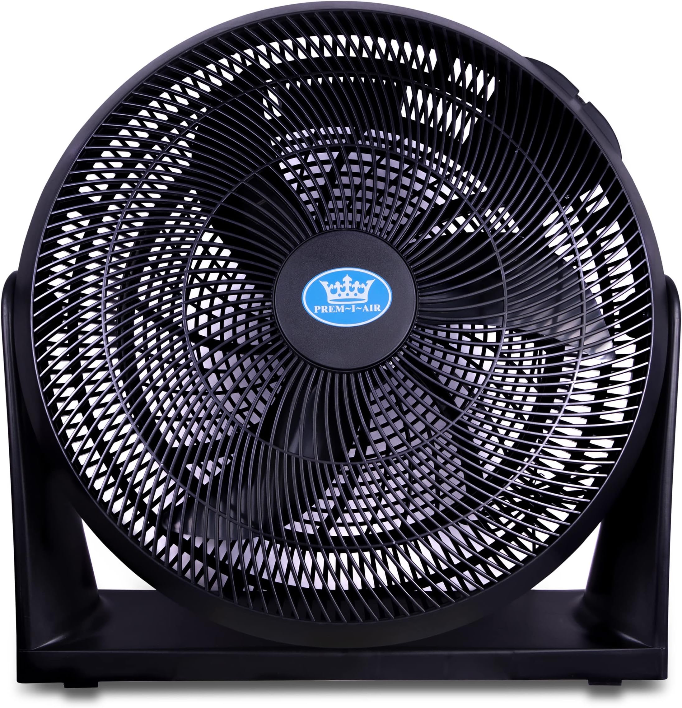 Prem-i-air Black 16" Inch (40 cm) Powerful Cooling Cold Air High Velocity Floor or Wall Mountable Air Circulator Fan with 3 Airflow Speed Settings, Quiet Operation For Use in Homes and Offices.