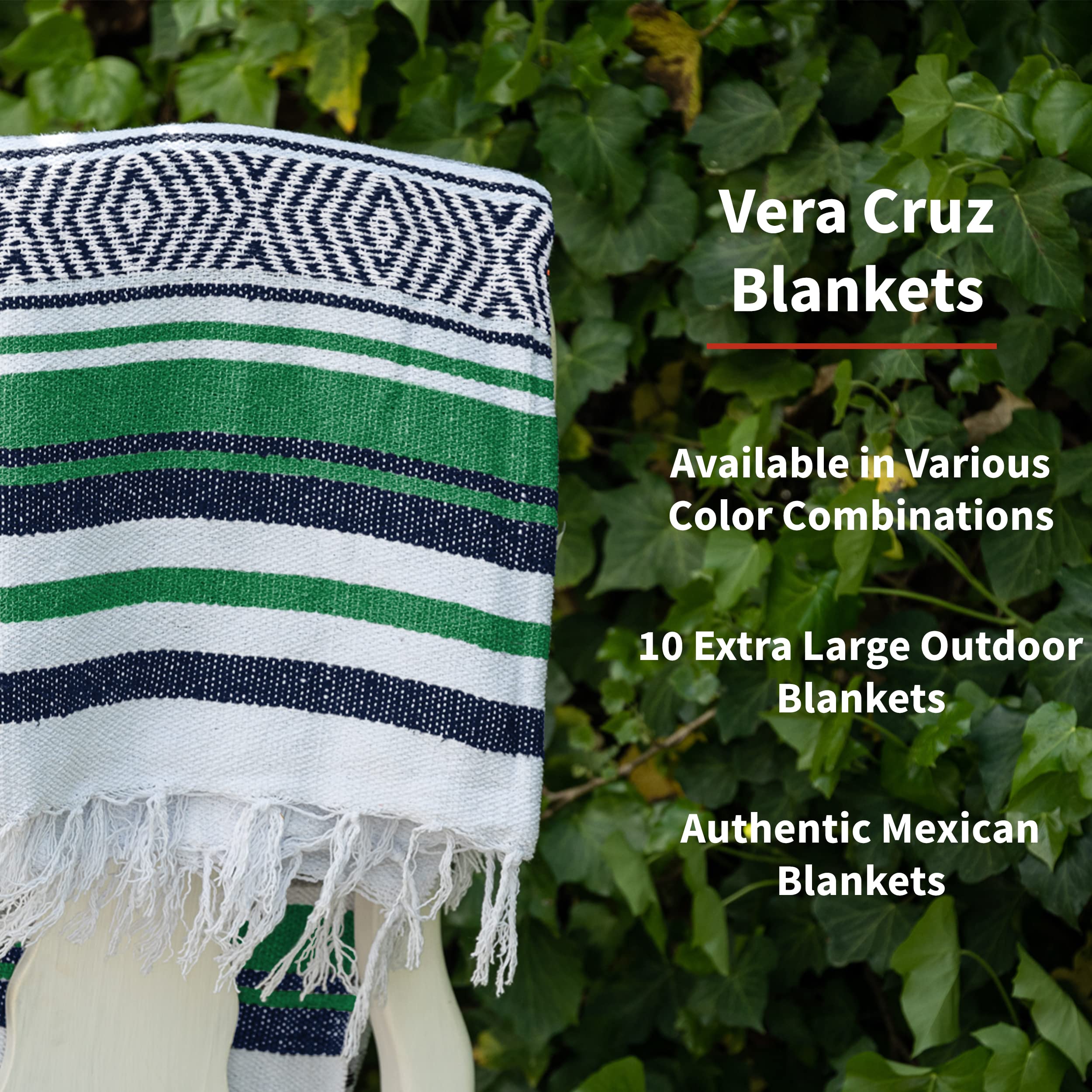 Vera Cruz 10 Stück Mexikanische Yoga Decken - Hot Pink/Grau/Weiß, Ca. 190x134 Cm
