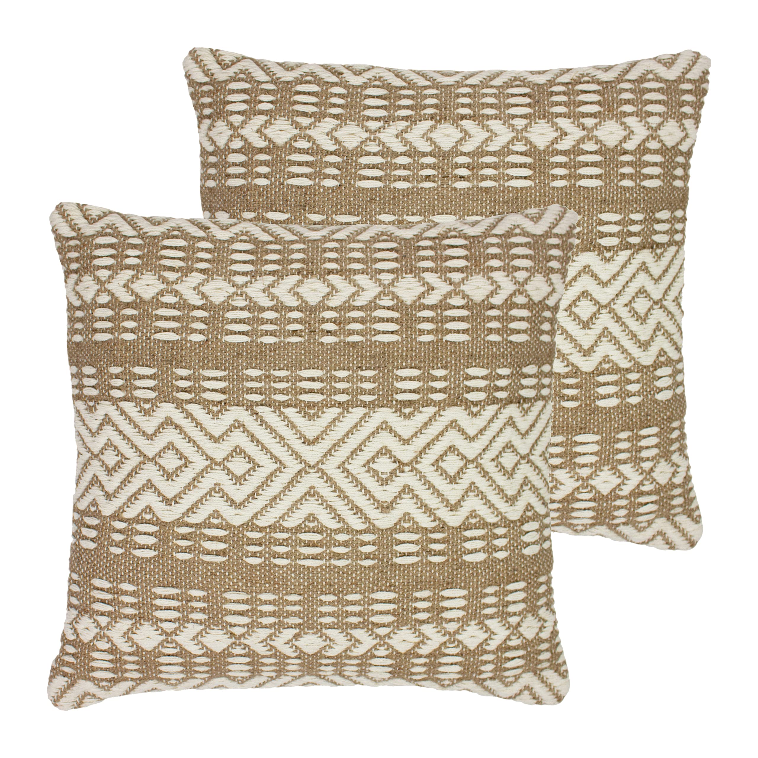 furn. Bodhi Polyester Filled Cushions (Twin Pack), Cotton, Jute, Natural