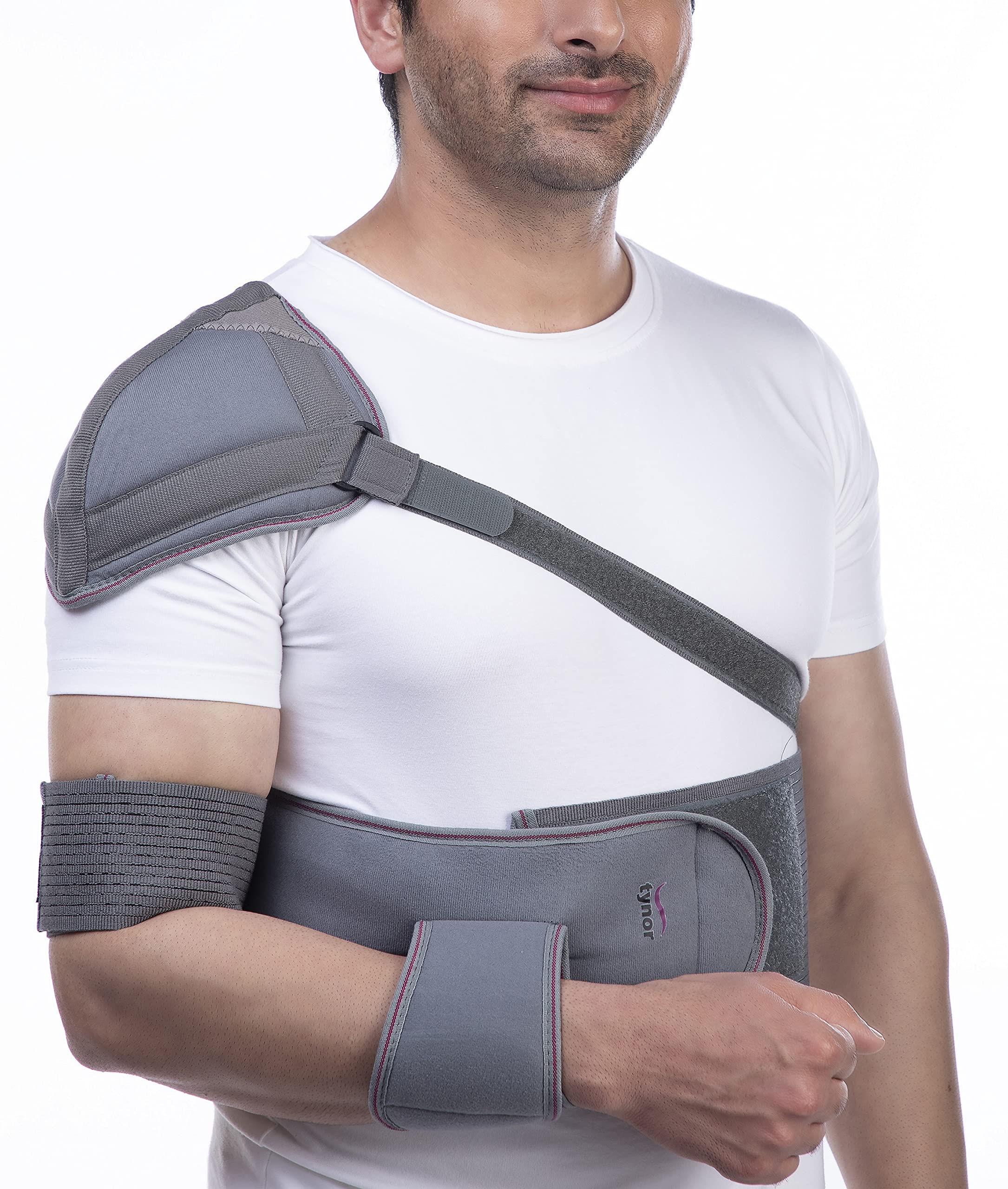 TYNOR Elastic Shoulder Immobiliser, Grey, Medium, 1 Unit
