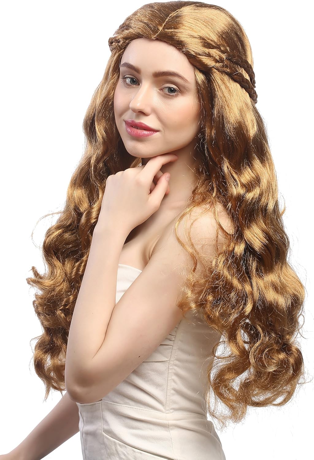 Perruque Boucles Anglaises Blond Cuivré - Style Baroque Rococo - Pour Cosplay Gothique Lolita, Carnaval, Halloween