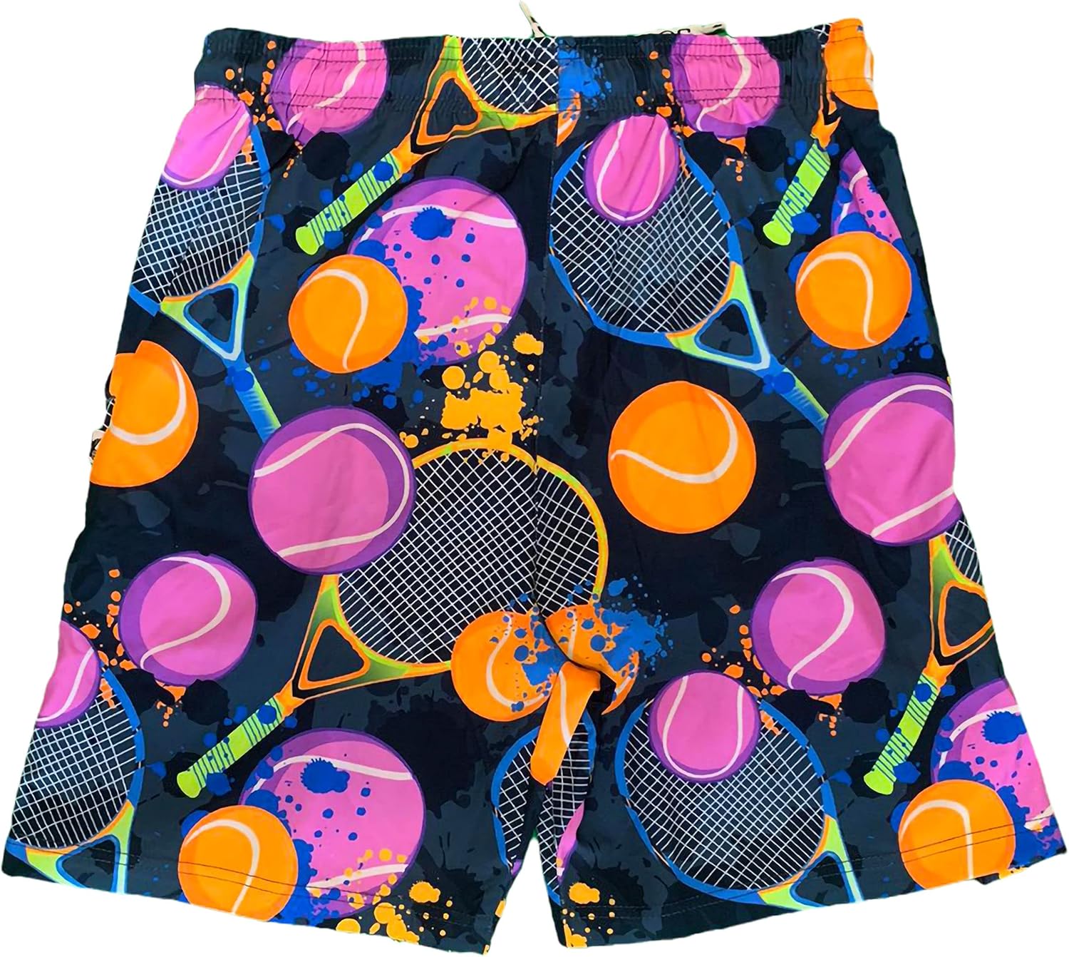 Flow Society Boys Tennis Flow Print Short Charcoal/Neon