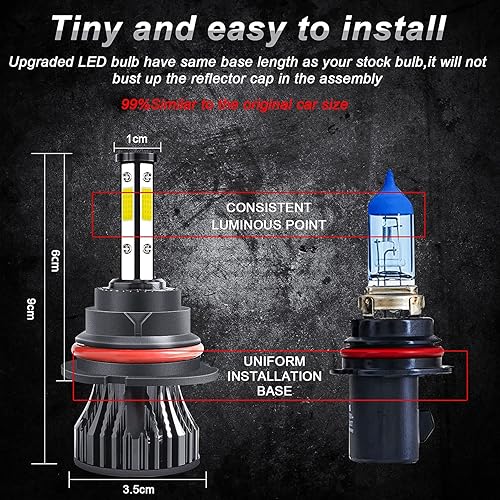 Miniatura 2 de OOTBVVL Compatible con Nissan Pathfinder (2005-2012) 9007 Bombilla LED de haz altobajo + luces antiniebla H11, kit de bombillas LED de 12000