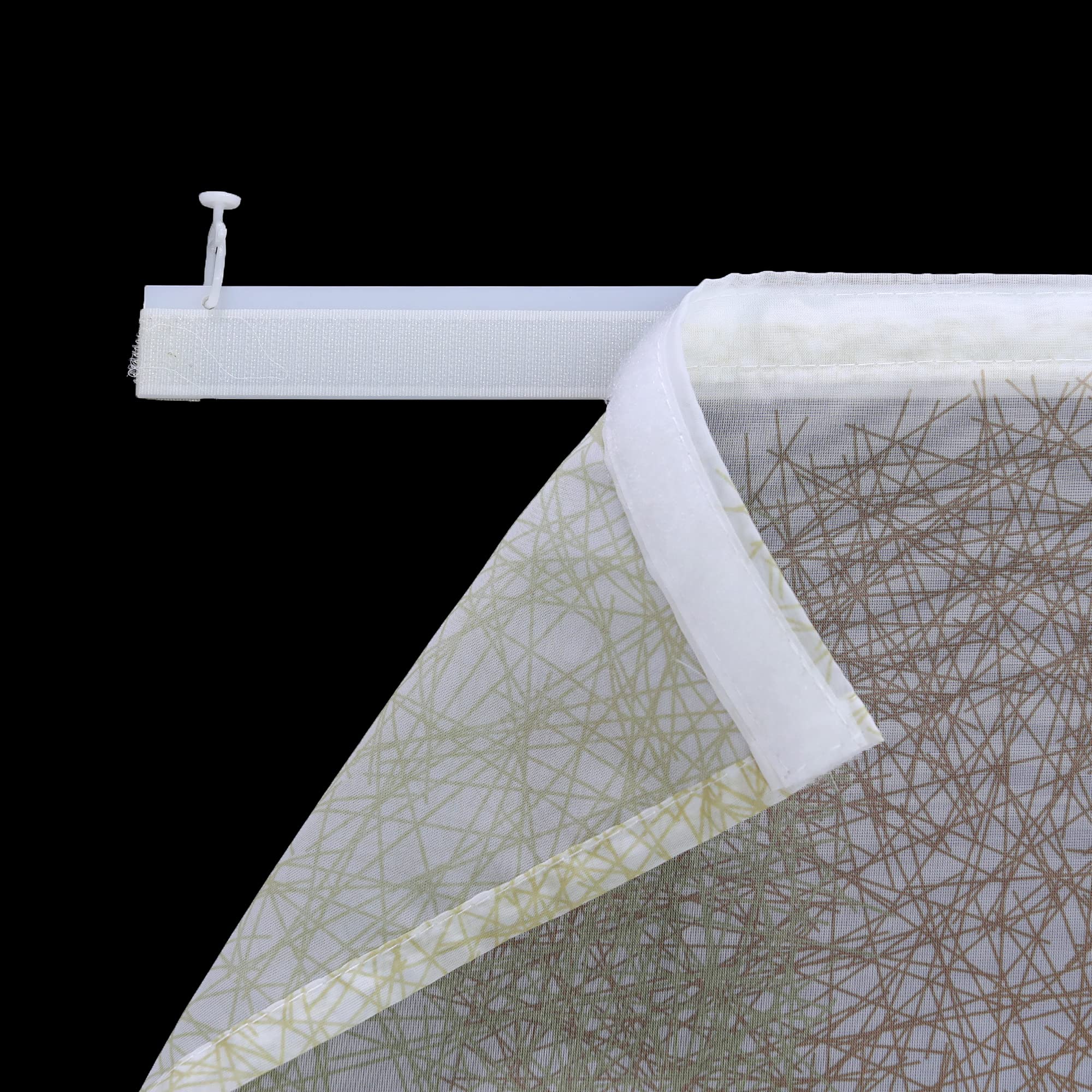 ESLIR Schiebegardinen Set 2er Flächenvorhänge mit Klettband Sand 57x225cm | Schiebevorhang, Fenster Gardinen für Schienensystem, Vorhang Transparent, Gardinenschals Voile, 2 Stück, Mit Zweige Muster
