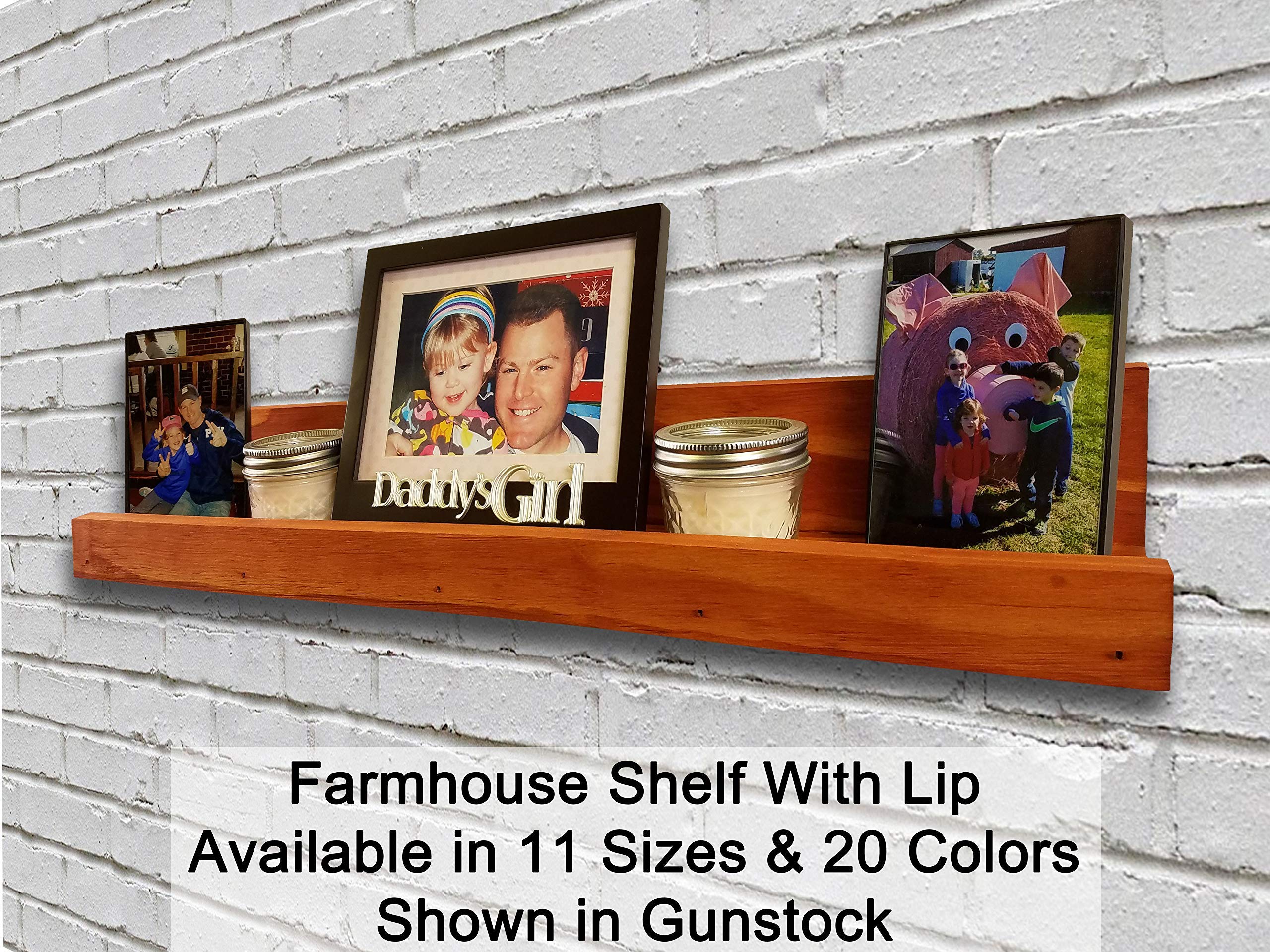 Buy Farmhouse Rustic Wooden Picture Ledge Shelf Recled Styled Wood