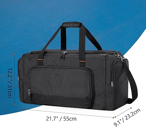 Miniatura 6 de DSLEAF Bolsa de deporte para 4 pares de zapatos de hombre talla 14 de EE. UU., bolsa de lona para zapatos con 3 divisores ajustables, bolsa de viaje
