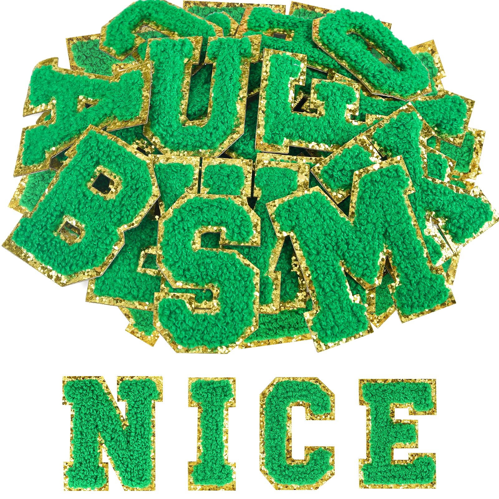 ASTARON 26 Lettres Autocollantes En Chenille, Lettres Pailletées Et