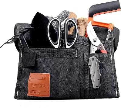 VIDAR TOOLS 6 Cepli Tek Taraflı Alet Kemeri Kesesi/Yardımcı Kemer Çantası/Marangoz/Bahçecilik/Bel için Alet Önlüğü. Dayanıklı Kanvas Yapı. Rahat Ayarlanabilir Kemer. Hafif (SİYAH)