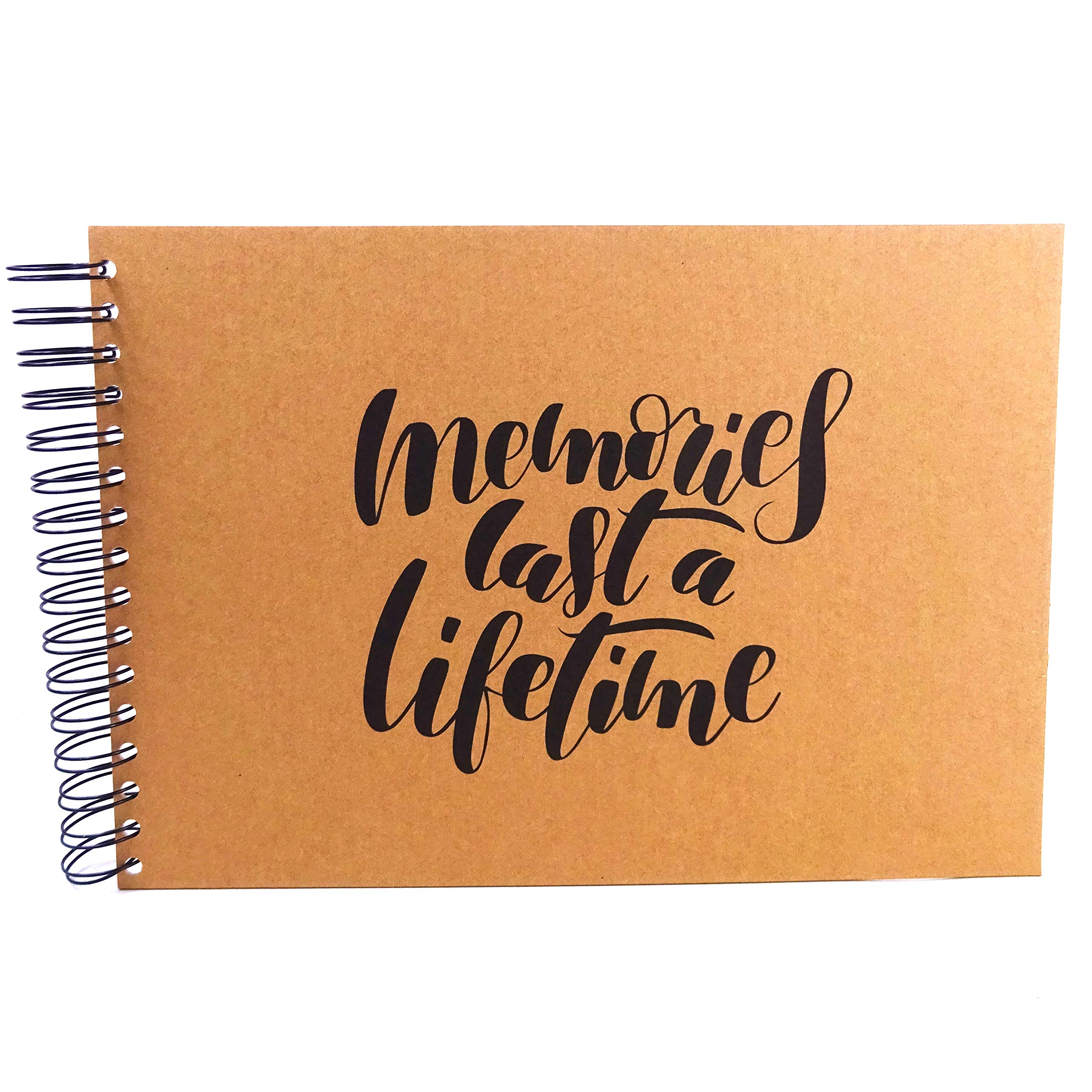 A3/A4/A5 Memories Last a Lifetime, Scrapbook, Card Pages, Photo Album, Memory Keepsake, Landscape (A4 (Black Pages))