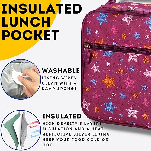 Miniatura 6 de J World New York Mochila de almuerzo Duet, Stars, talla única , Mochila con bolsa de almuerzo