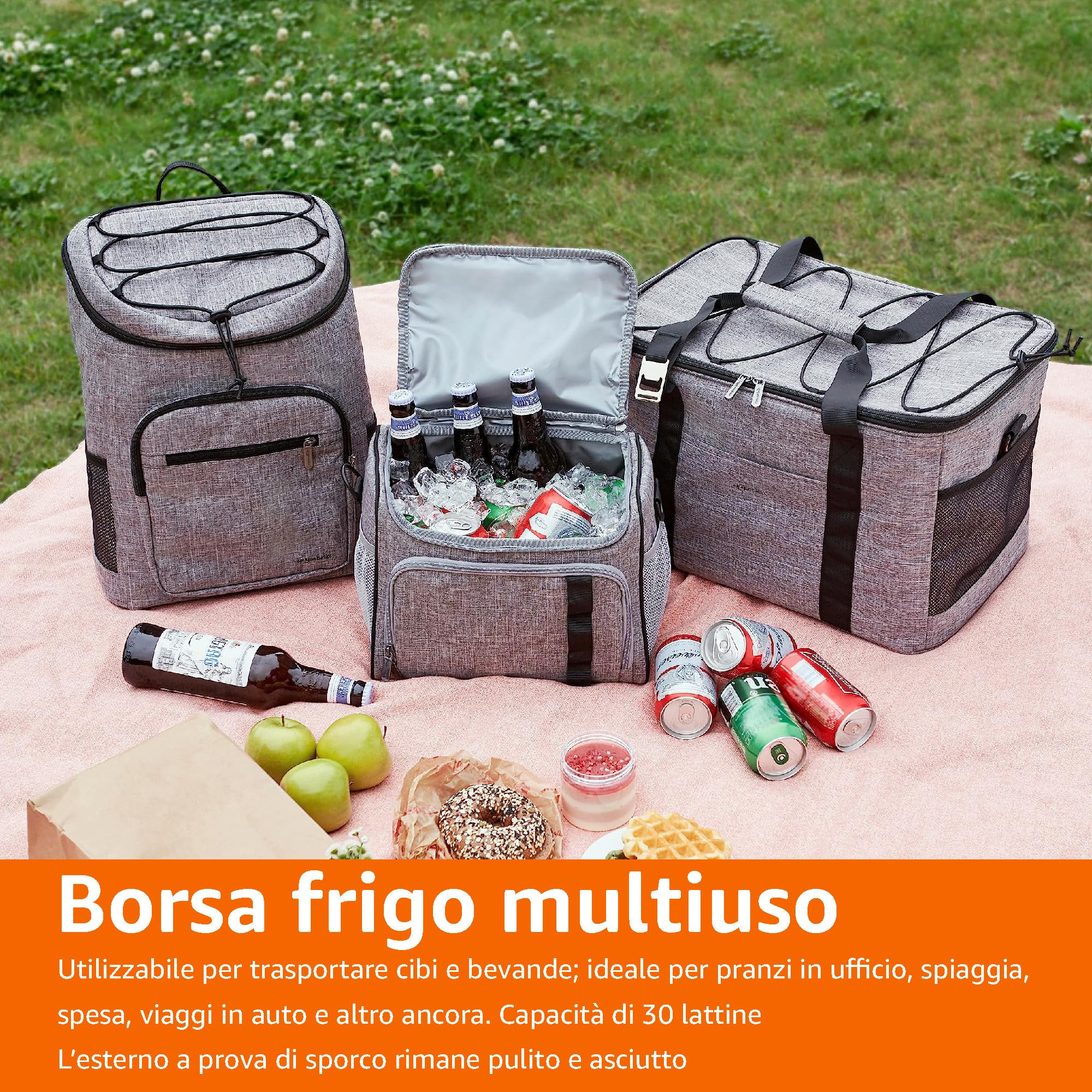 Amazon Basics - Sac isotherme doux, étanche et léger