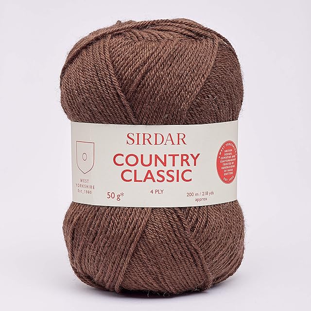 Sirdar Country Classic 4 Ply, Chocolate Brown (954), 50g