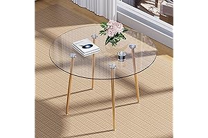 Elegant 40 Inch Round Glass Dining Table