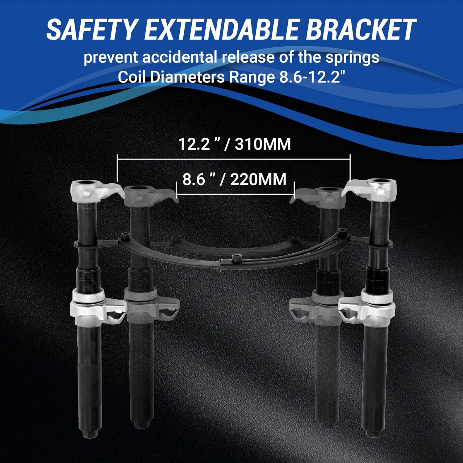 Spring Compressor Tool, Coil Spring Compressor Tool Set with Extendable Bracket, Heavy Duty Macpherson Strut Spring Compressor Tool with 2425LB Capacity for Car Truck ATV UTV