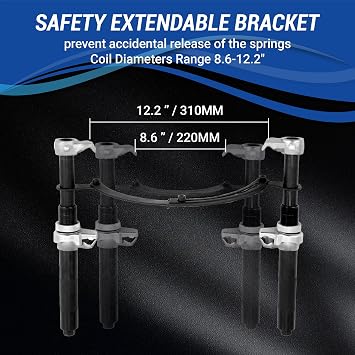 Spring Compressor Tool, Coil Spring Compressor Tool Set with Extendable Bracket, Heavy Duty Macpherson Strut Spring Compressor Tool with 2425LB Capacity for Car Truck ATV UTV