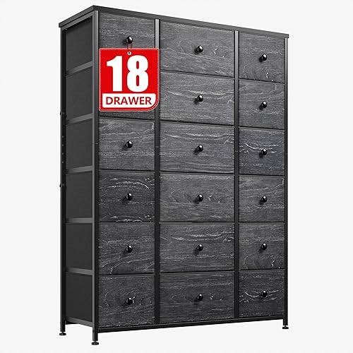 Miniatura 10 de EnHomee Cómoda, Cómoda Blanca para Dormitorio con 14 Cajones Profundos, Cómodas para Dormitorio de Niñas, Parte Superior de Madera, Marco de Metal