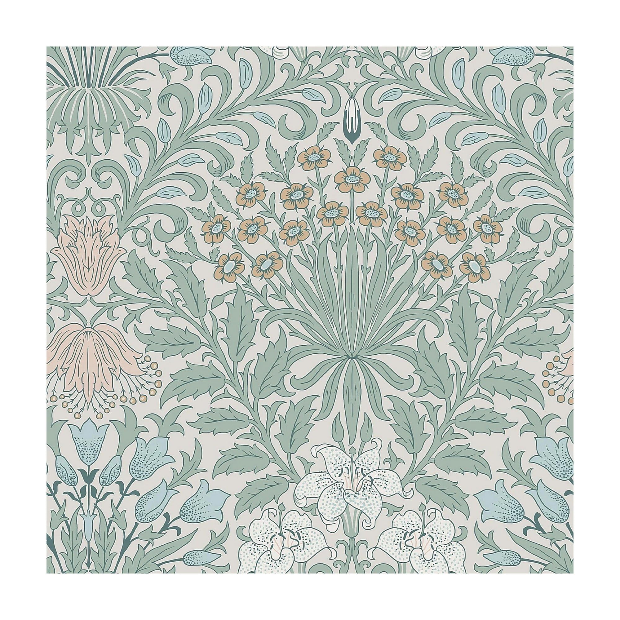 William Morris At Home Garden Wallpaper Cottage Blues