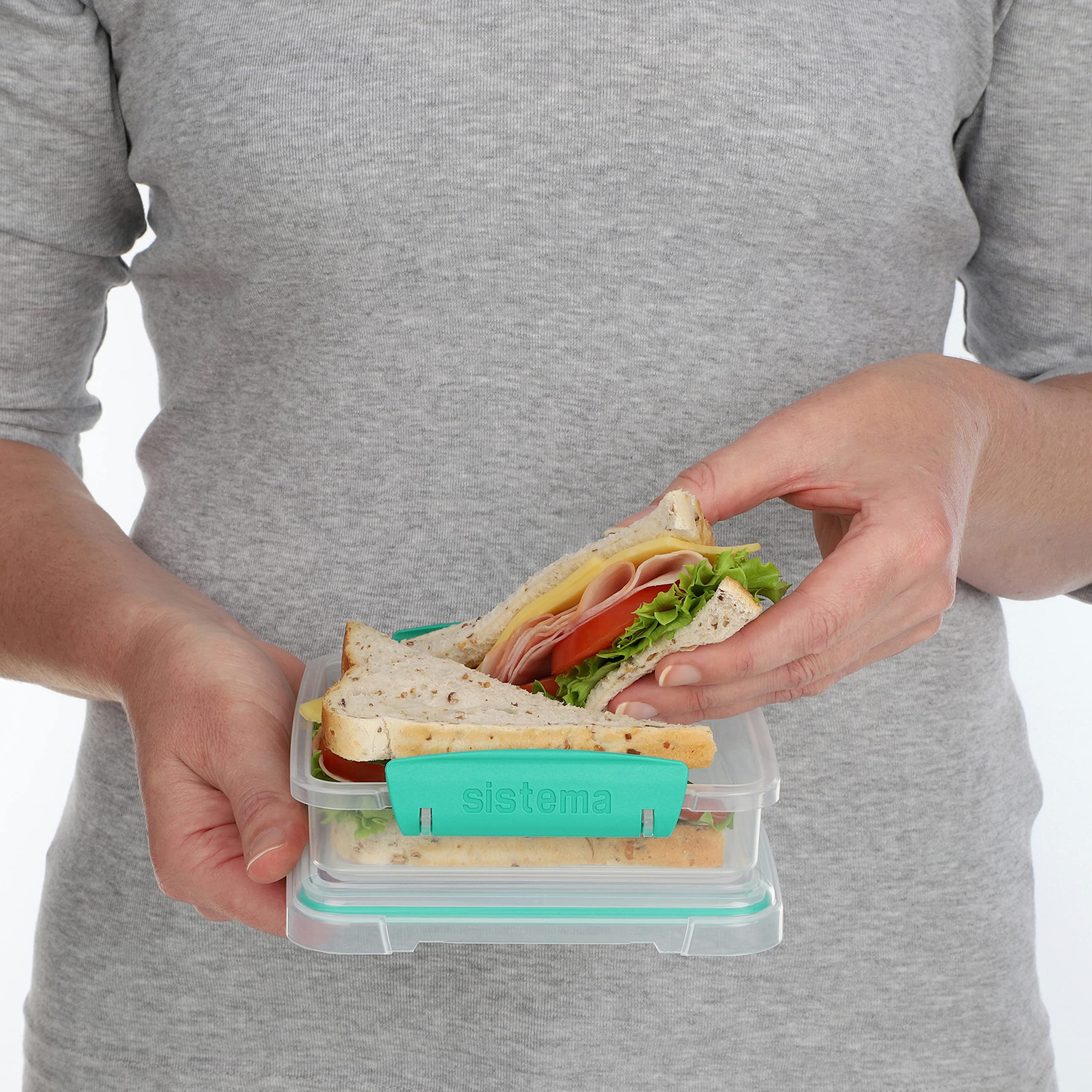 Sistema Sandwich Box to Go 450ml, Transparent - Image 4