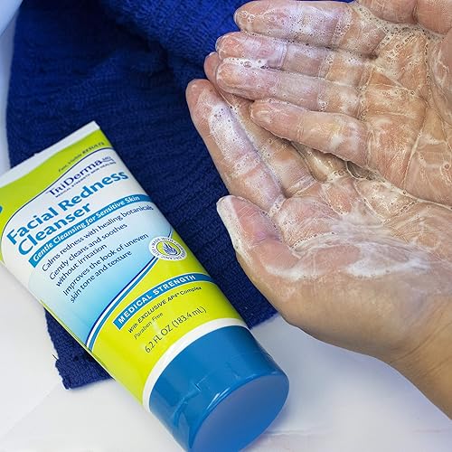 Miniatura 4 de TriDerma Limpiador facial de enrojecimiento facial, mejora la apariencia de la piel roja e irritada, 6.2 oz