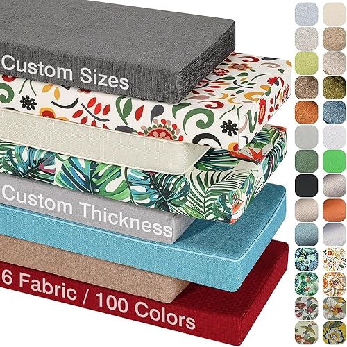 JYCASC Cojines de banco personalizados, cojines de silla para interiores y exteriores, cĂłmodos cojines para muebles de patio, esponja de alta JYCASC Cojines de banco personalizados, cojines de silla para interiores y exteriores, cĂłmodos cojines para muebles de patio, esponja de alta