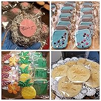 Vista 2 de 200 bolsas de celofán transparentes con autocierre adhesivo de 0.001 pulgadas, de plástico OPP para galletas horneadas y útiles para fiestas como